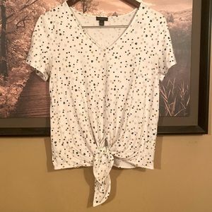 Ann Taylor tie V-neck tee